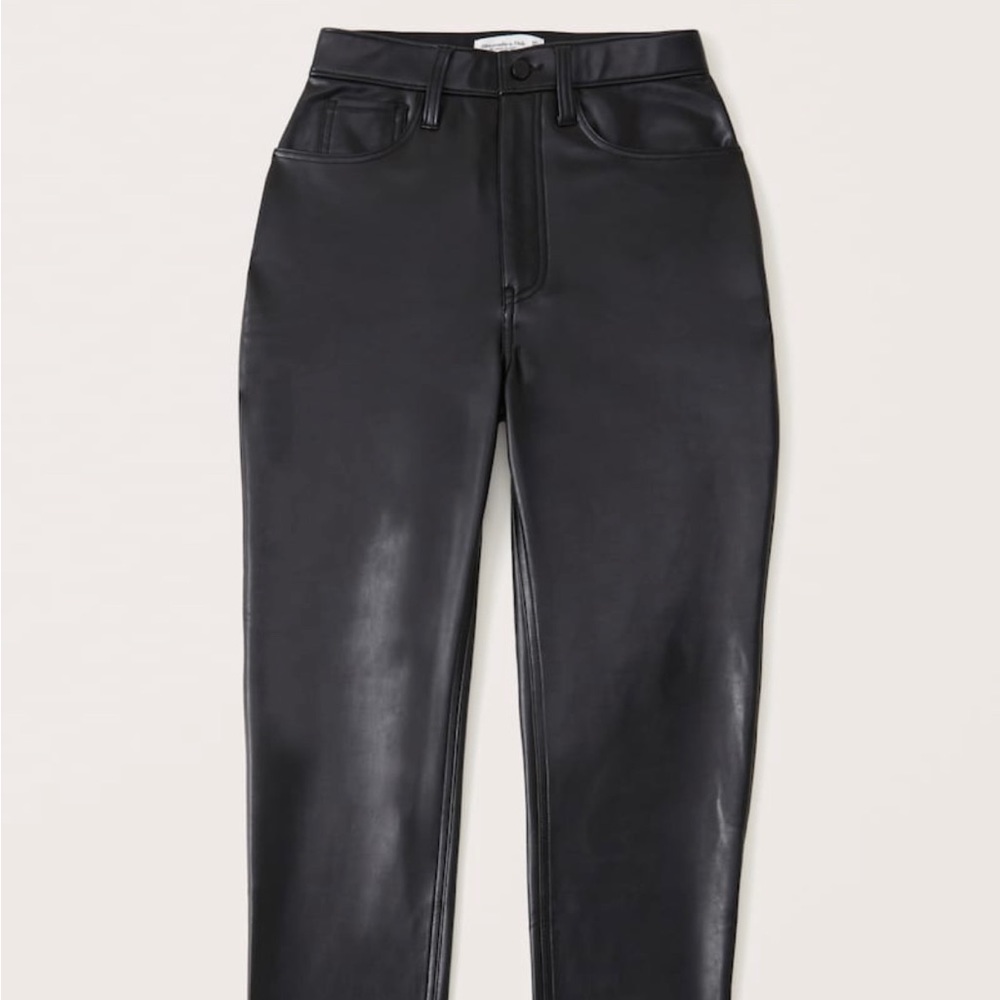 NWT Abercrombie Vegan Leather Ankle Straight Pants